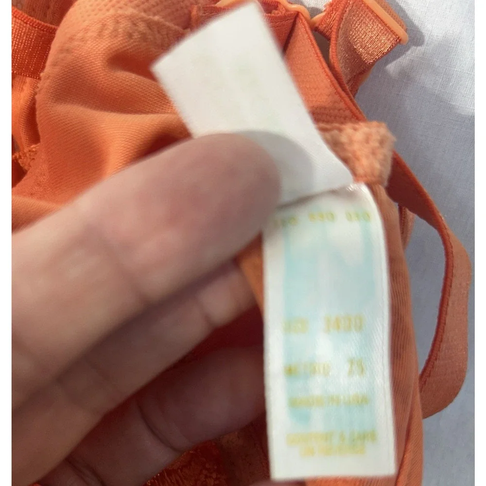 Vintage Victoria‎ Secret Gold Label Lace Bra Underwire Women's 34DD Orange